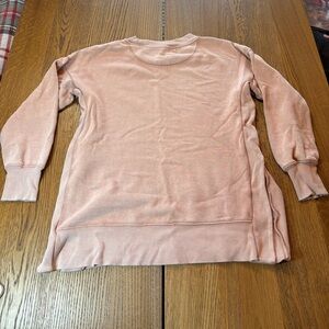 Aerie Pink Long Sleeve Sweatshirt with split hem